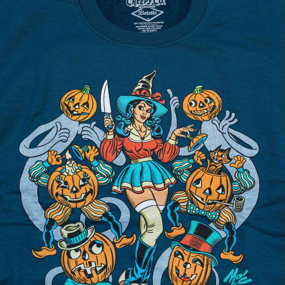 Creepy Co. X Beistle Curvy Carver Pin-Up Girl and Cat Sweater